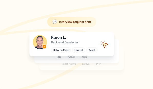 Interview request sent to a candidate from Strider