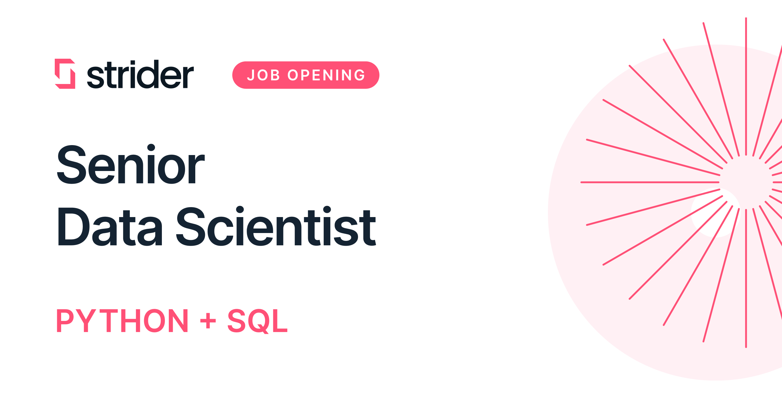 Senior Data Scientist - Python, SQL | Strider Jobs