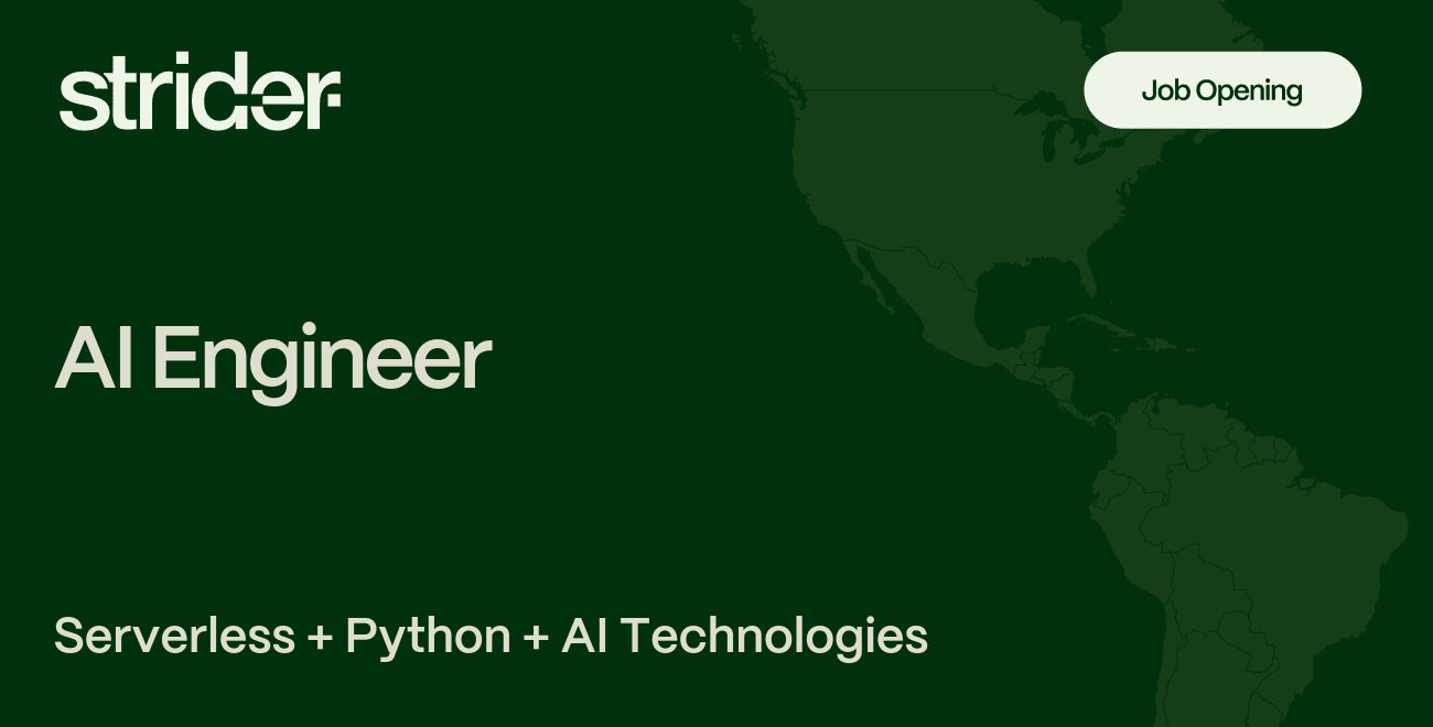 AI Engineer - Serverless, Python - Interior Design market | Strider Jobs