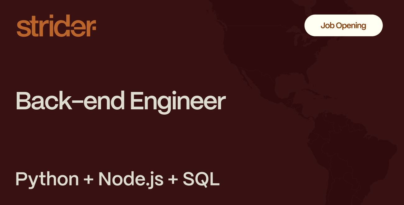 Back-end Engineer - Python, Node.js - SaaS Tools market | Strider Jobs