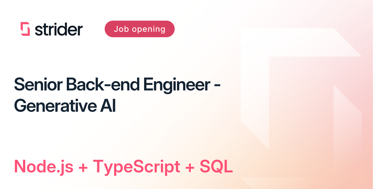 Senior Back-end Engineer - Generative AI - Node.js, TypeScript ...