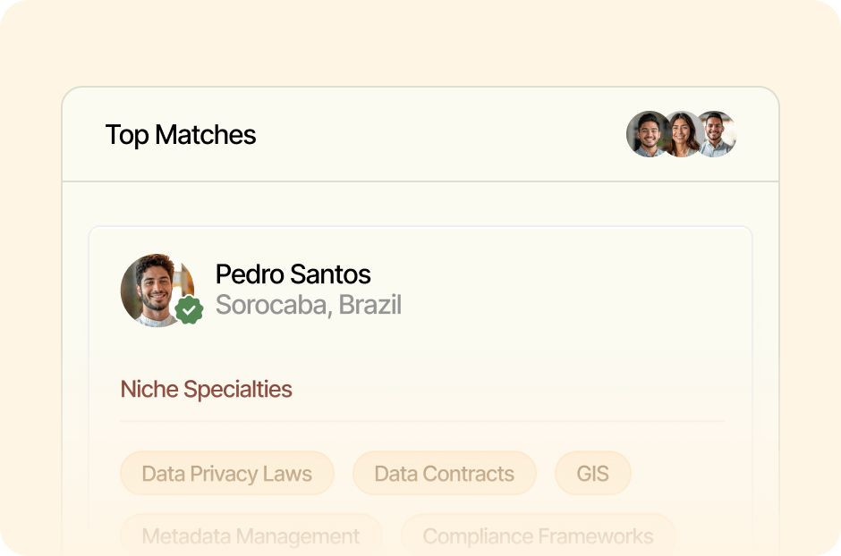 Card showing top picks a client can choose from (candidates)